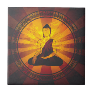 Buddha im Vintage-Stil Fliese