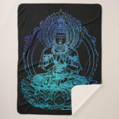 Buddha in Aquamarin und blau flammen Sherpadecke (Vorderseite)