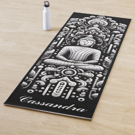 Buddha in black and white yogamatte