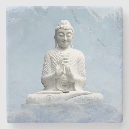 Buddha in den Bergen über den Wolken Steinuntersetzer (Vorderseite)