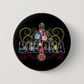 Buddha in den Blumen Button (Vorderseite)