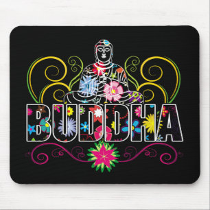 Buddha in den Blumen Mousepad
