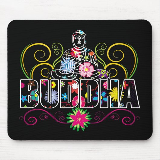 Buddha in den Blumen Mousepad (Vorne)