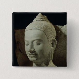Buddha in der Meditation auf dem Naga-König, Button
