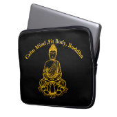Buddha in der Pose Lotus Laptopschutzhülle (Vorderseite Links)