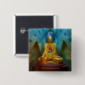 Buddha in der Verzierten Alcove Button (Vorne & Hinten)