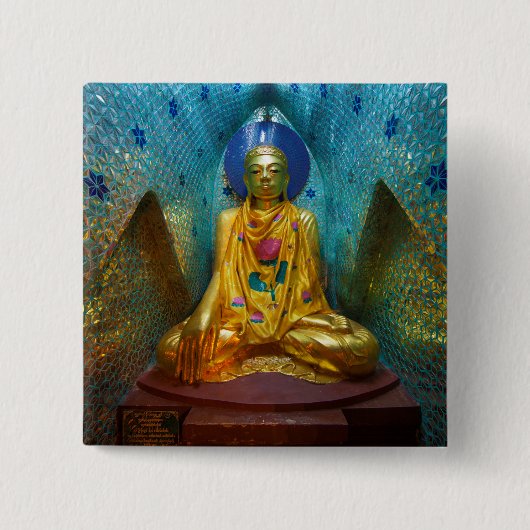 Buddha in der Verzierten Alcove Button (Vorderseite)