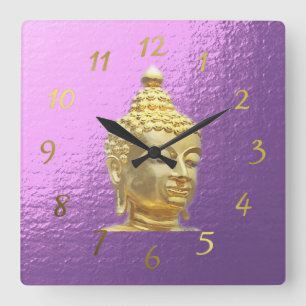Buddha in der Zeituhr Quadratische Wanduhr