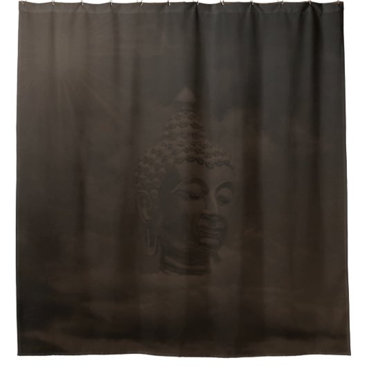 Buddha in dunkelbraun duschvorhang (Vorderseite)