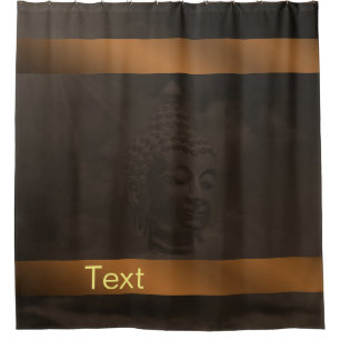 Buddha in dunkelbraunem Duschvorhang