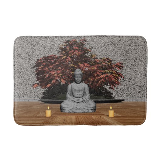 Buddha in einem Raum - 3D übertragen Badematte (Vorderseite)
