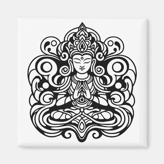 Buddha in Frieden Magnet (Vorne)