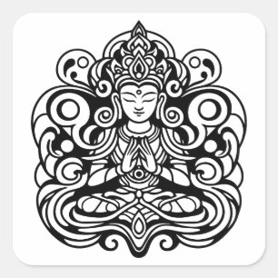 Buddha in Frieden Quadratischer Aufkleber