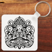 Buddha in Frieden Schlüsselanhänger (Rückseite)