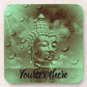 Buddha in grün Personalisieren Sie diese Vorlage Getränkeuntersetzer