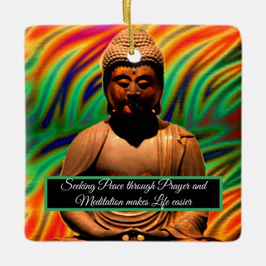 Buddha in Meditation Keramikornament (Vorderseite)