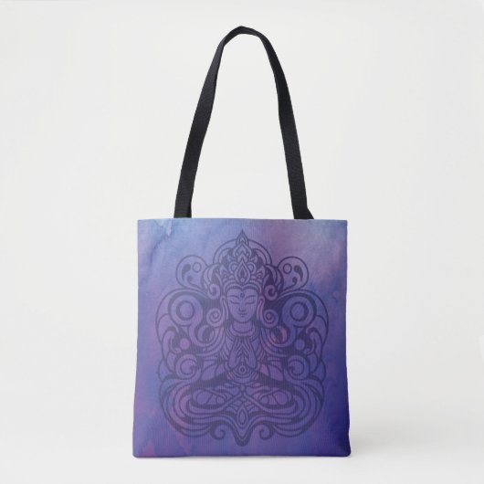 Buddha in Peace Lila Tasche (Vorderseite)