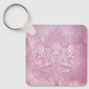 Buddha in Peace Pink Schlüsselanhänger