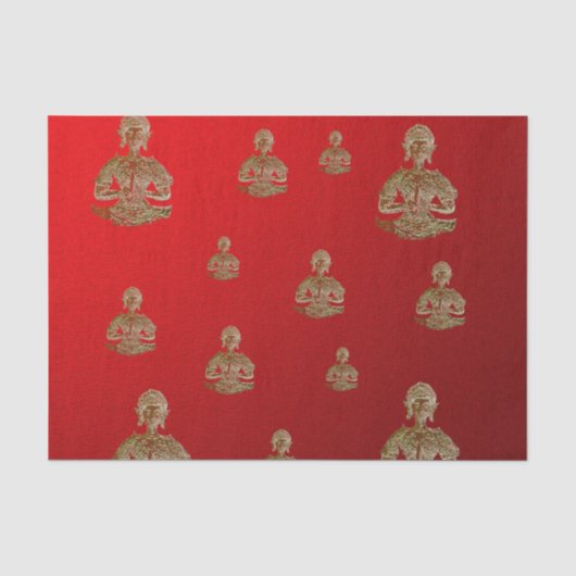 Buddha in Rot Seidenpapier (Vorderseite)
