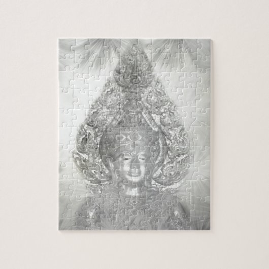 Buddha in Silber Puzzle (Vertikal)