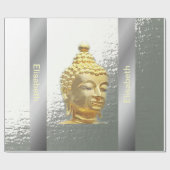 Buddha in Silberverpackungspapier Geschenkpapier (Flach)
