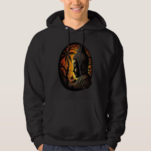 Buddha in the sunset  Buddhism Hoodie (Vorderseite)