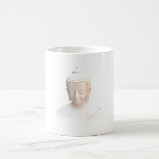Buddha in Weiß | Ruhe und Meditation Kaffeetasse (Mittel)