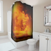 Buddha in Wolken in digitaler Farbe Duschvorhang (Beispiel)