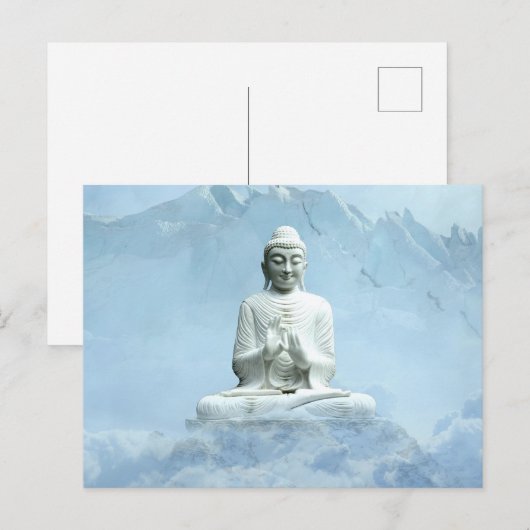 Buddha in Wolken Postkarte (Vorne/Hinten)