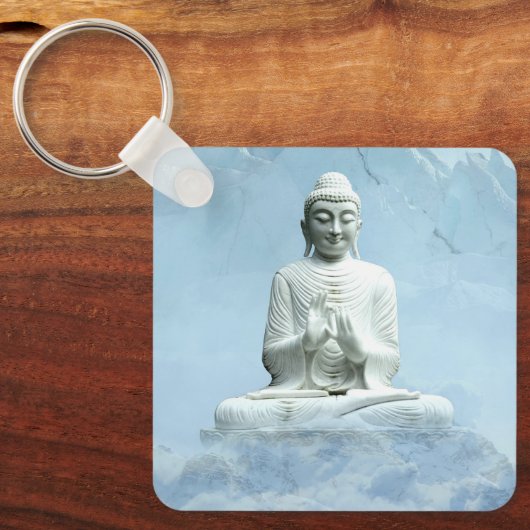 Buddha in Wolken Schlüsselanhänger (Vorderseite)
