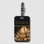 Buddha inmitten von Lotus-Blume. Gepäckanhänger (Vorderseite Vertikal)