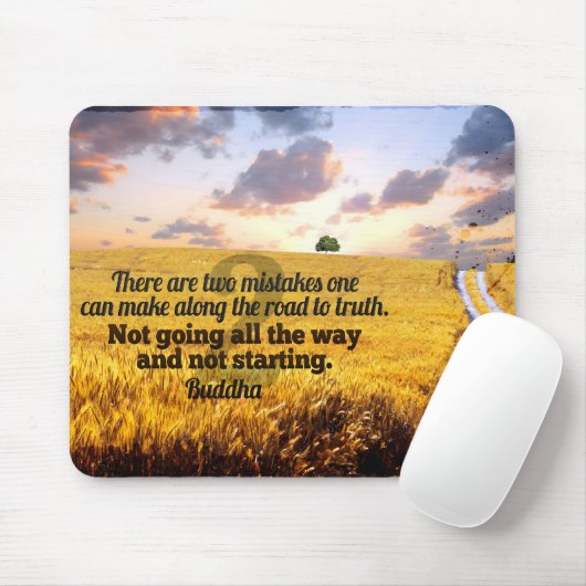 Buddha Inspiration Zitat "Weg zur Wahrheit" Mousepad (Mit Mouse)