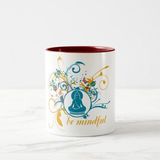 Buddha ist aufmerksam zweifarbige tasse (Mittel)