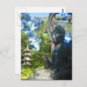 Buddha japanischer Garten Postkarte (Vorne/Hinten)
