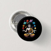 Buddha Juggling Space Planets Zen Yoga Meditation Button (Vorne & Hinten)