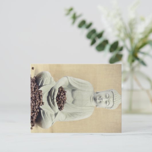 Buddha Kaffeebohnen Postkarte (Stehend Vorderseite)