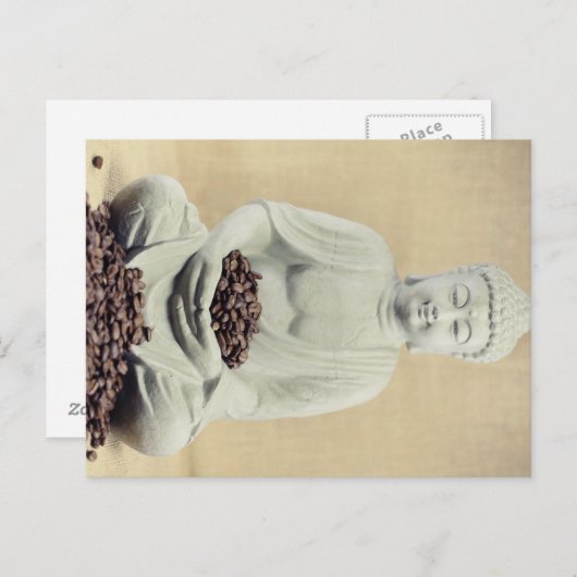 Buddha Kaffeebohnen Postkarte (Vorne/Hinten)