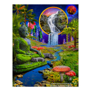 Buddha Kätzchen drucken, Werteplakat (Matte) Poster