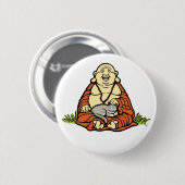Buddha-Katzen-Knopf Button (Vorne & Hinten)