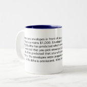 Buddha kennt Ihre Zukunft Zweifarbige Tasse (Vorderseite Links)