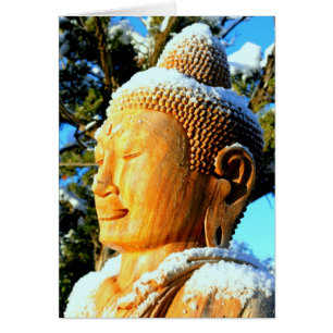 Buddha Kopf im Schnee