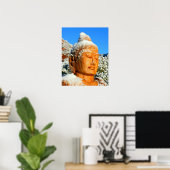 Buddha Kopf im Schnee Poster (Heimbüro)