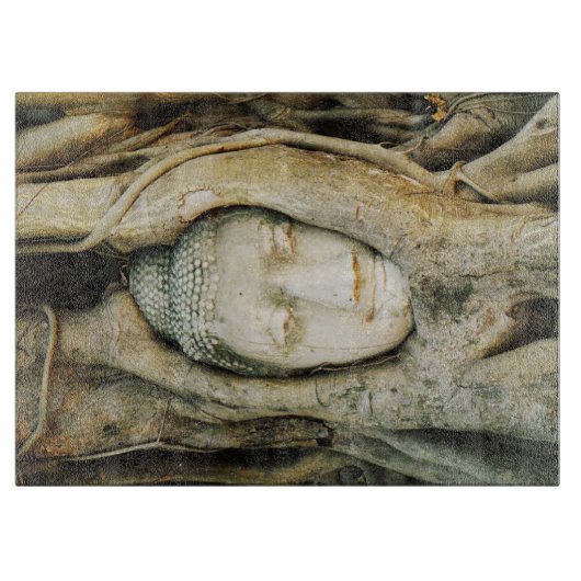 Buddha Kopf in der Feigenbaum .. Ayutthaya, Thaila Schneidebrett (Vorderseite)