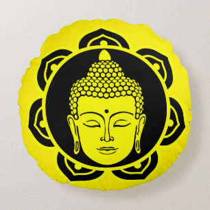 Buddha Kopf-Meditationskissen Rundes Kissen