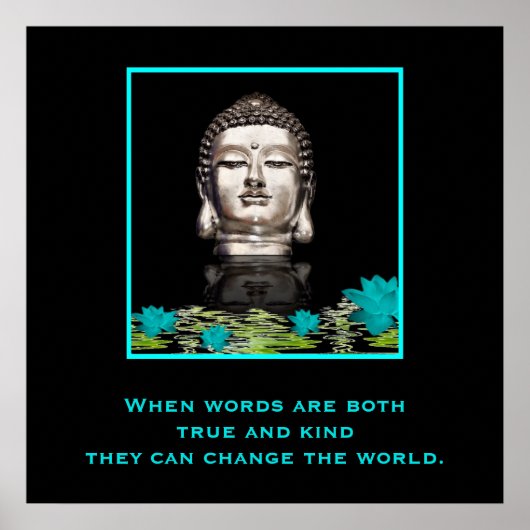 Buddha-Kopf mit inspirierendem Kindheitssatz Poster (Vorne)