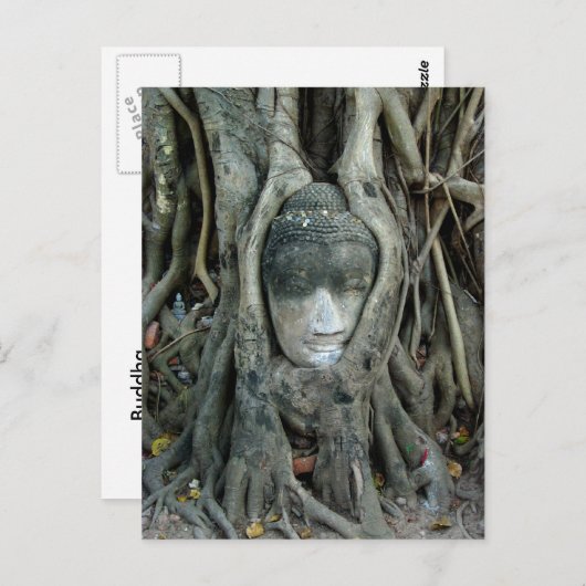 Buddha-Kopf Postkarte (Vorne/Hinten)
