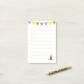 Buddha Kopf- und mehrfarbige Flaggen, um eine List Post-it Klebezettel (Auf Schreibtisch)