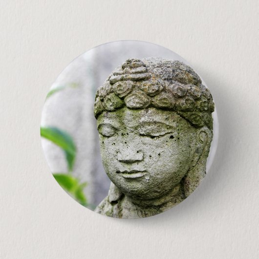 Buddha-Kopfstatue Button (Vorderseite)