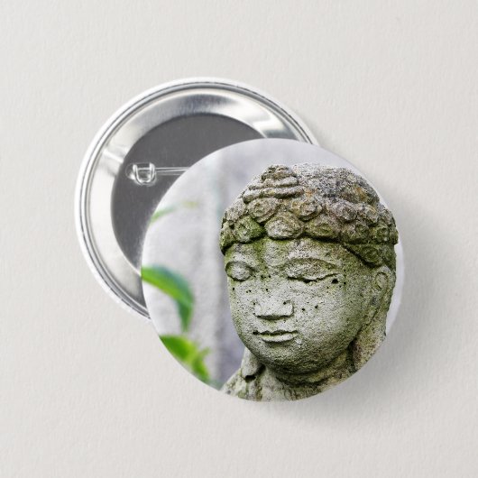 Buddha-Kopfstatue Button (Vorne & Hinten)