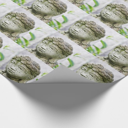 Buddha-Kopfstatue Geschenkpapier (Ecke)